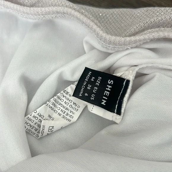 SHEIN White Pearl Textured Two Piece Set - Picture 5 of 6